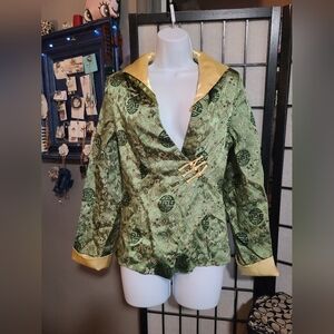 Boerzhongshi Green Satin Asian Jacket sz S